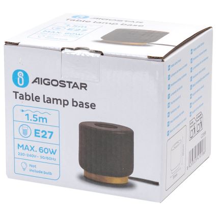 Aigostar - Lampe de table 1xE27/60W/230V noir