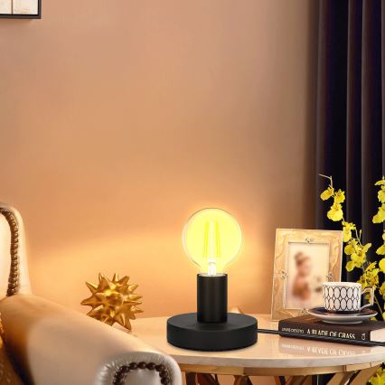 Aigostar - Lampe de table 1xE27/60W/230V noir