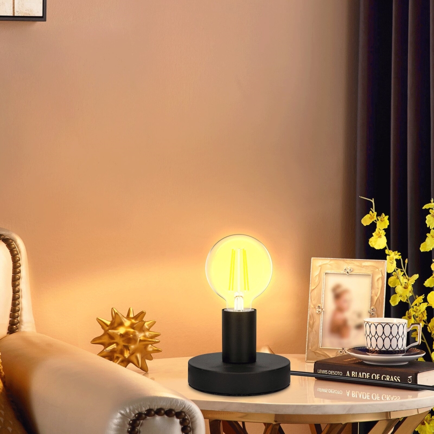 Aigostar - Lampe de table 1xE27/60W/230V noir
