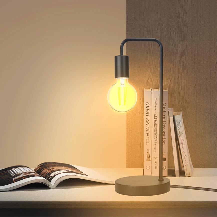 Aigostar - Lampe de table 1xE27/60W/230V noir