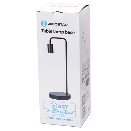 Aigostar - Lampe de table 1xE27/60W/230V noir
