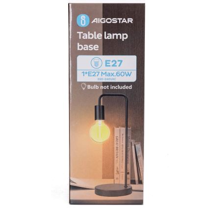 Aigostar - Lampe de table 1xE27/60W/230V noir