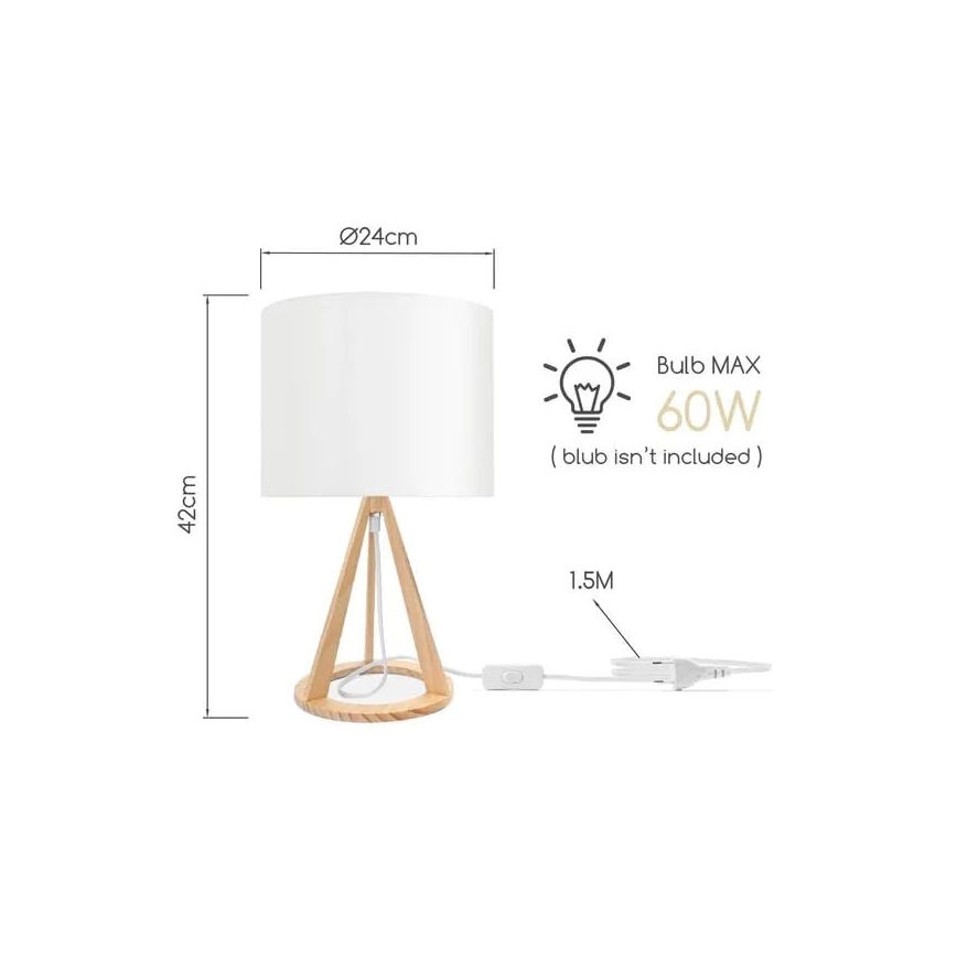 Aigostar - Lampe de table 1xE27/60W/230V pin
