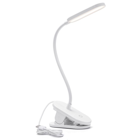Aigostar - Lampe de table à intensité variable avec pince LED/2,5W/5V blanc