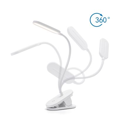 Aigostar - Lampe de table à intensité variable avec pince LED/2,5W/5V blanc