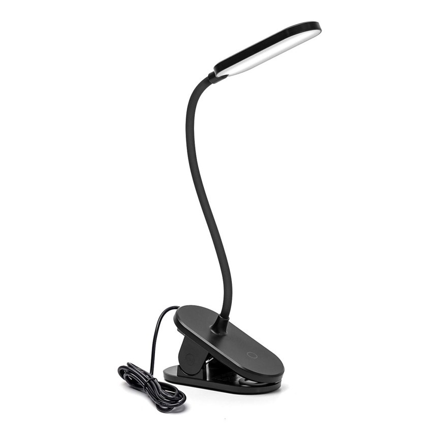 Aigostar - Lampe de table à intensité variable avec pince LED/2,5W/5V noir