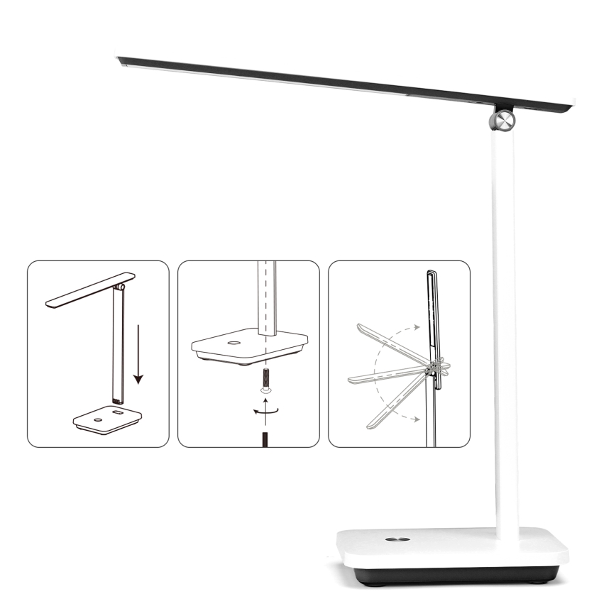 Aigostar - Lampe de table à intensité variable LED/5W/5V 3000-6500K blanc/noir