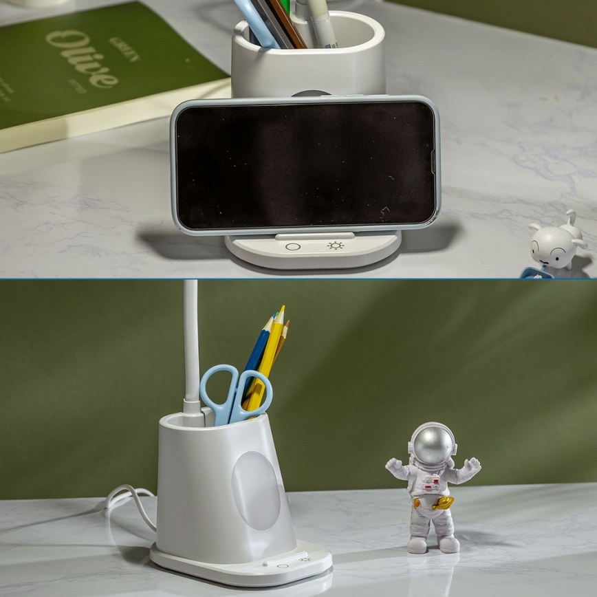 Aigostar - Lampe de table à intensité variable rechargeable LED/2,8W/5V 1800mAh 3000/5000K blanc