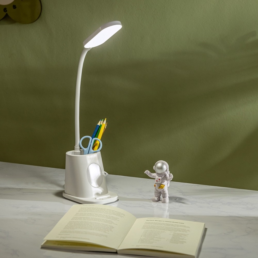 Aigostar - Lampe de table à intensité variable rechargeable LED/2,8W/5V 1800mAh 3000/5000K blanc