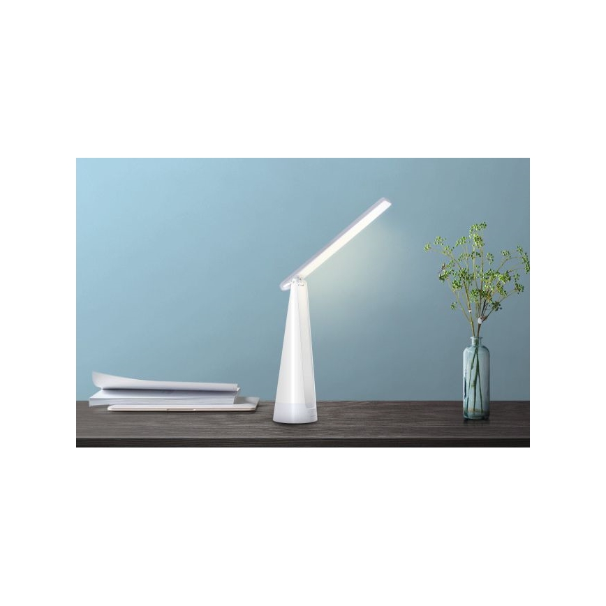 Aigostar - Lampe de table à intensité variable rechargeable LED/7W/5V 4000K 4400 mAh blanc