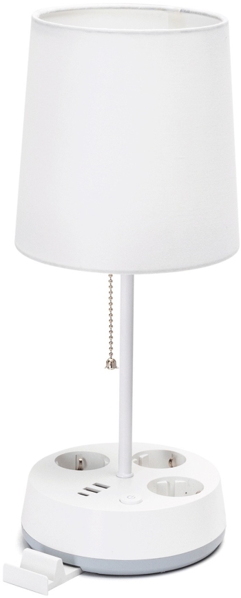 Aigostar - Lampe de table avec prises électriques et ports USB 1xE27/60W/230V blanche