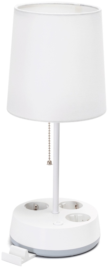 Aigostar - Lampe de table avec prises intégrées 1xE27/60W/230V blanche