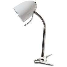 Aigostar -  Lampe de table pince 1xE27/11W/230V blanc/chrome