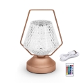 Aigostar- Lampe de table RGB à intensité variable rechargeable LED/1W/5V 1800mAh 20 cm + Télécommande