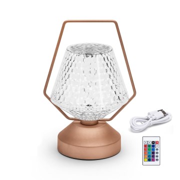 Aigostar- Lampe de table RGB à intensité variable rechargeable LED/1W/5V 1800mAh 20 cm + Télécommande
