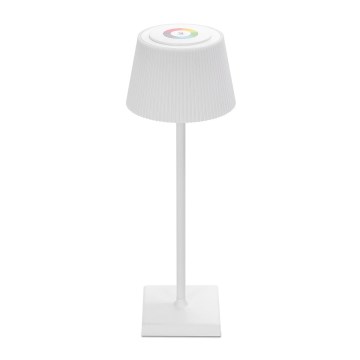 Aigostar - Lampe de table RGBW extérieure à intensité variable rechargeable LED/4W/5V 3600mAh blanche IP54