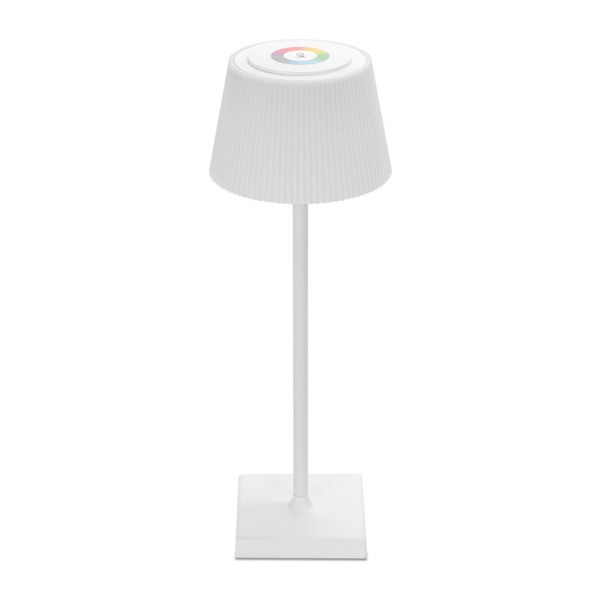 Aigostar - Lampe de table RGBW extérieure à intensité variable rechargeable LED/4W/5V 3600mAh blanche IP54