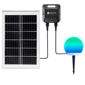 Aigostar - Lampe d'extérieur dimmable LED RGB MESH, 20 W, 3,7 V, batterie 4000 mAh, 2700–6500 K, IP65, Ø 20 cm