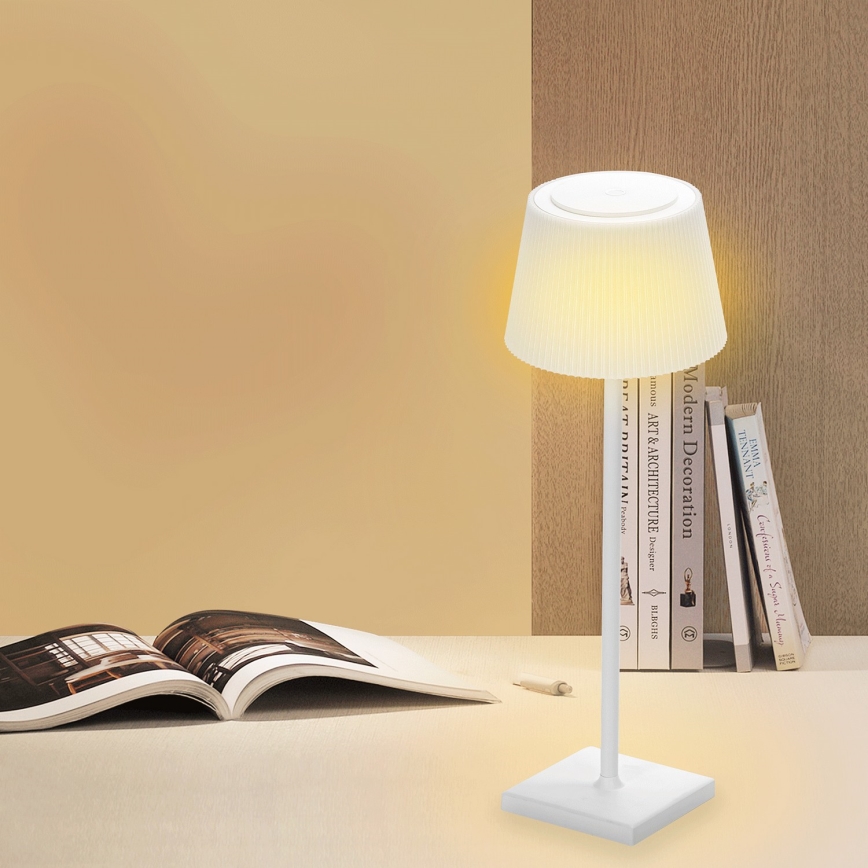Aigostar - Lampe de table extérieure à intensité variable rechargeable LED/4W/5V 3600mAh blanc IP54