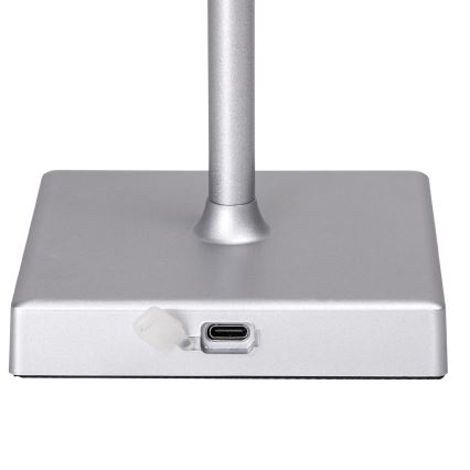Aigostar - Lampe de table RGBW extérieure à intensité variable et rechargeable LED/4W/5V 3600mAh blanc/chrome mat IP54