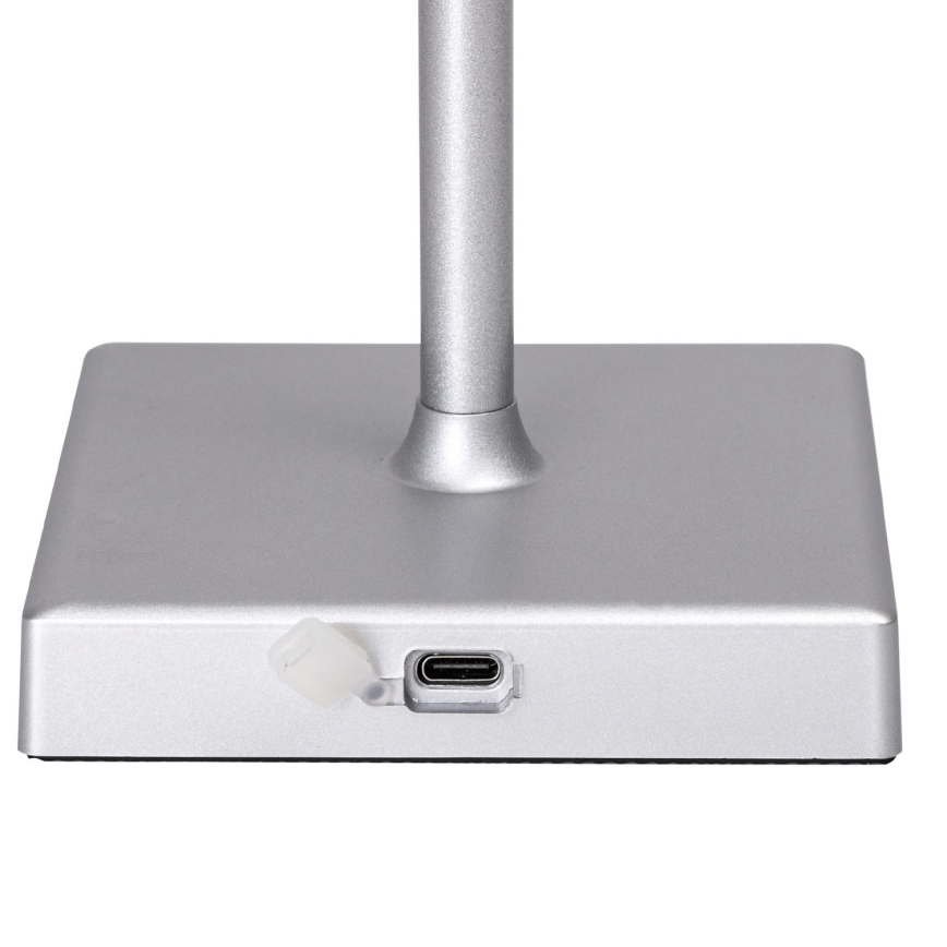 Aigostar - Lampe de table variable à intensité variable pour l'extérieur LED/4W/5V 3600mAh blanc/chrome mat IP54