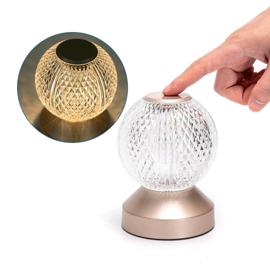 Aigostar - Lampe de table rechargeable à intensité variable LED/1W/5V 2700/4000/6500K 1800mAh 13,5 cm