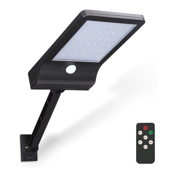 Aigostar - Lampe solaire à intensité variable avec détecteur LED/2,3W/5,5V IP65 1800 mAh + Télécommande