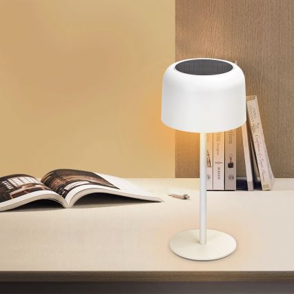 Aigostar - Lampe de table solaire à intensité variable rechargeable LED/3W/5V 2200mAh blanc IP54