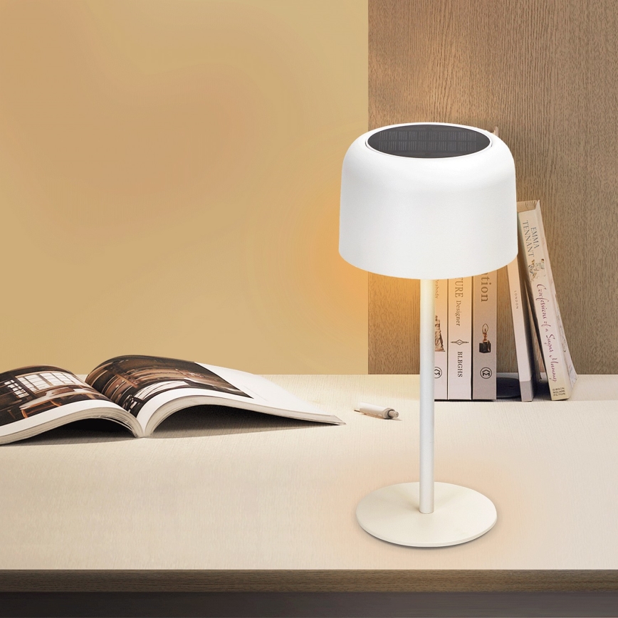 Aigostar - Lampe de table solaire à intensité variable rechargeable LED/3W/5V 2200mAh blanc IP54