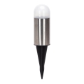 Aigostar - Lampe solaire LED/0,006W/1,2V 20cm chrome mat 40 mAh 6500K IP44