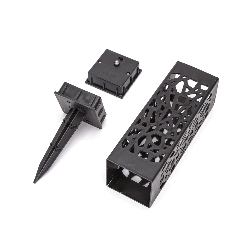 Aigostar - Lampe solaire LED/0,006W/1,2V 100 mAh 28,5 cm noire 3000K IP44