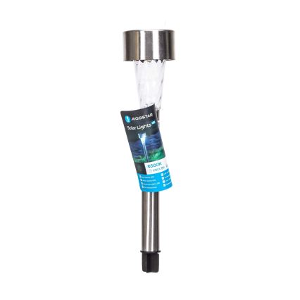 Aigostar - Lampe solaire LED/0,006W/1,2V 40 mAh 29,5 cm chrome mat 6500K IP44