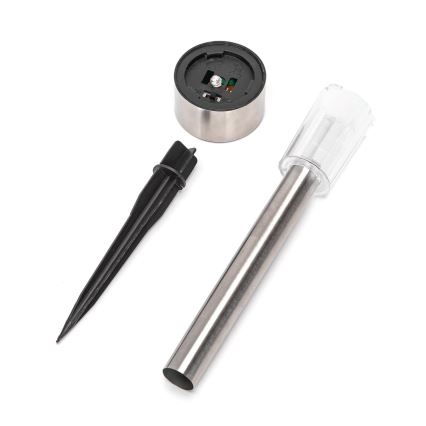 Aigostar - Lampe solaire LED/0,006W/1,2V 29,5 cm 40 mAh chrome mat 6500K IP44