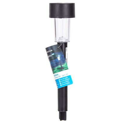 Aigostar - Lampe solaire avec détecteur crépusculaire LED/0,006W/1,2V 40 mAh 29,5 cm noir 6500K IP44