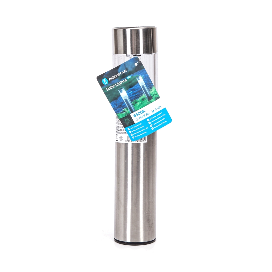 Aigostar - Lampe solaire LED/0,006W/1,2V 31,5 cm 100 mAh chrome mat 6500K IP44