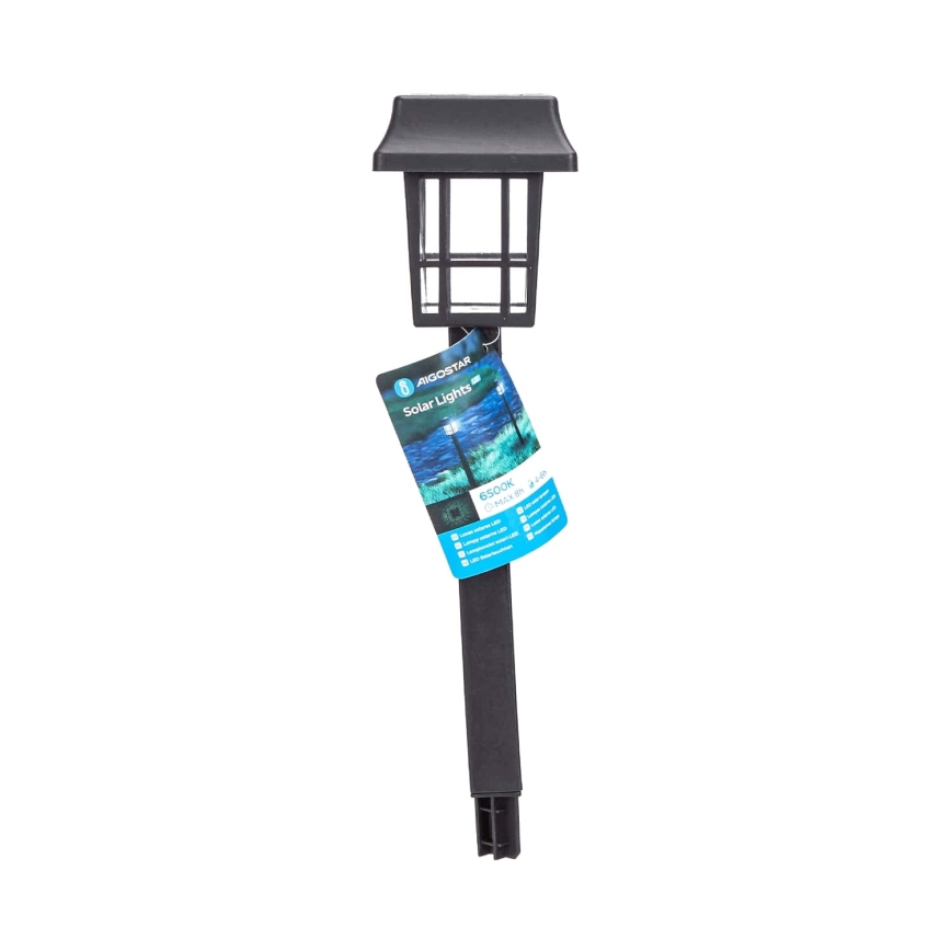 Aigostar - Lampe solaire LED/0,006W/1,2V 32 cm 40 mAh noir 6500K IP44