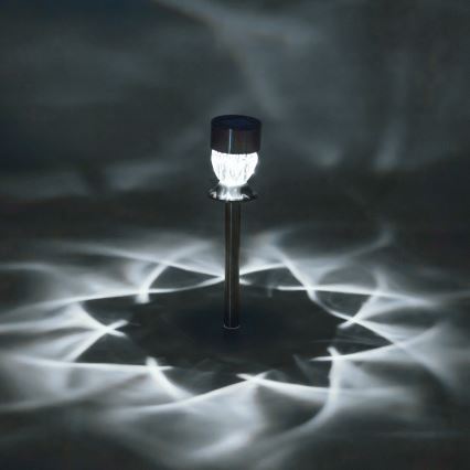 Aigostar - Lampe solaire LED/0,006W/1,2V 35,5cm chrome mat 3000K IP44