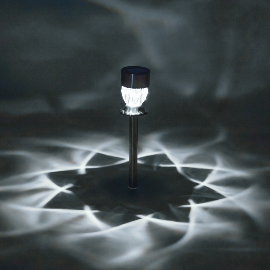 Aigostar - Lampe solaire LED/0,006W/1,2V 35,5cm chrome mat 3000K IP44