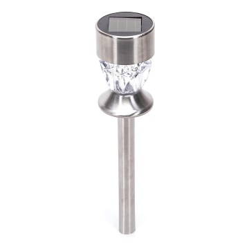 Aigostar - Lampe solaire LED/0,006W/1,2V 35,5cm chrome mat 2700K IP44