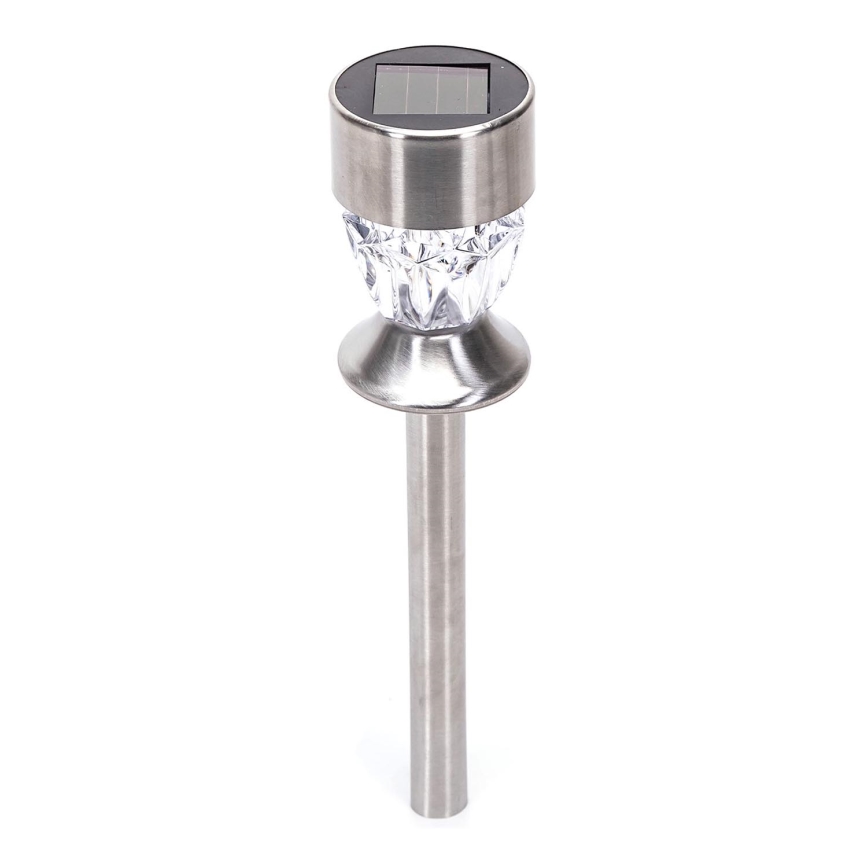 Aigostar - Lampe solaire LED/0,006W/1,2V 35,5cm chrome mat 3000K IP44