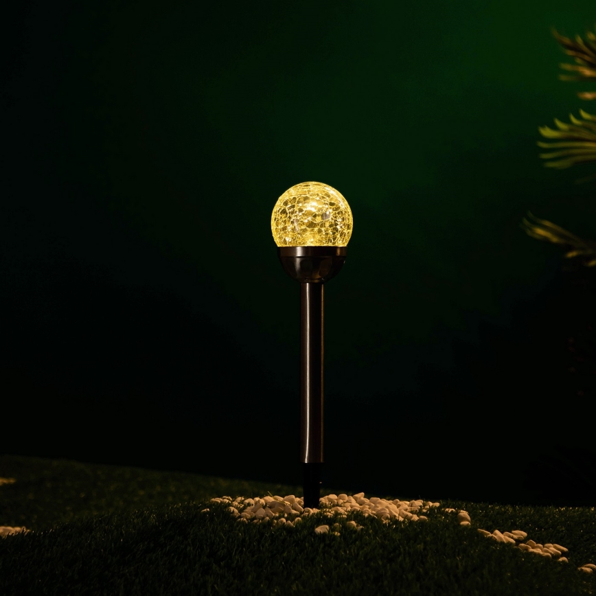 Aigostar - Lampe solaire LED/0,006W/1,2V 37,8cm chrome mat 2700K IP44