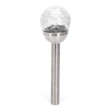 Aigostar - Lampe solaire LED/0,006W/1,2V 37,8cm chrome mat 2700K IP44
