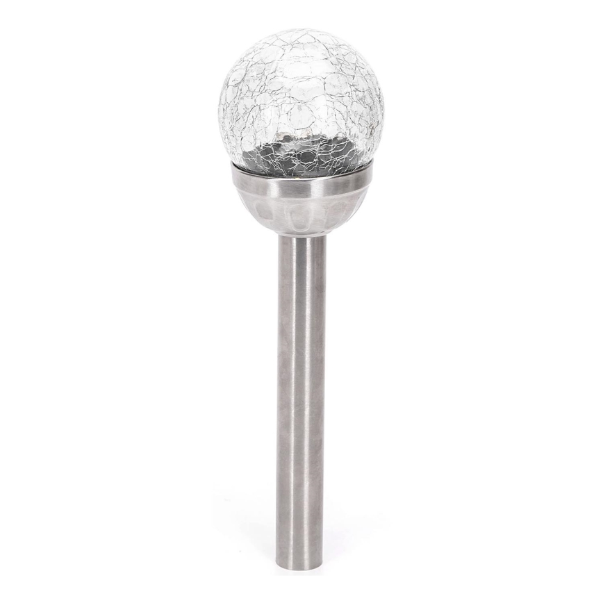 Aigostar - Lampe solaire LED/0,006W/1,2V 37,8cm chrome mat 2700K IP44