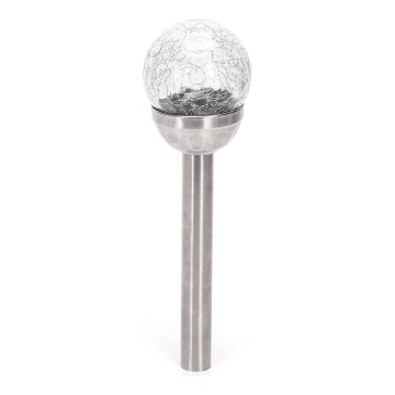 Aigostar - Lampe solaire LED/0,006W/1,2V 37,8cm chrome mat 6500K IP44