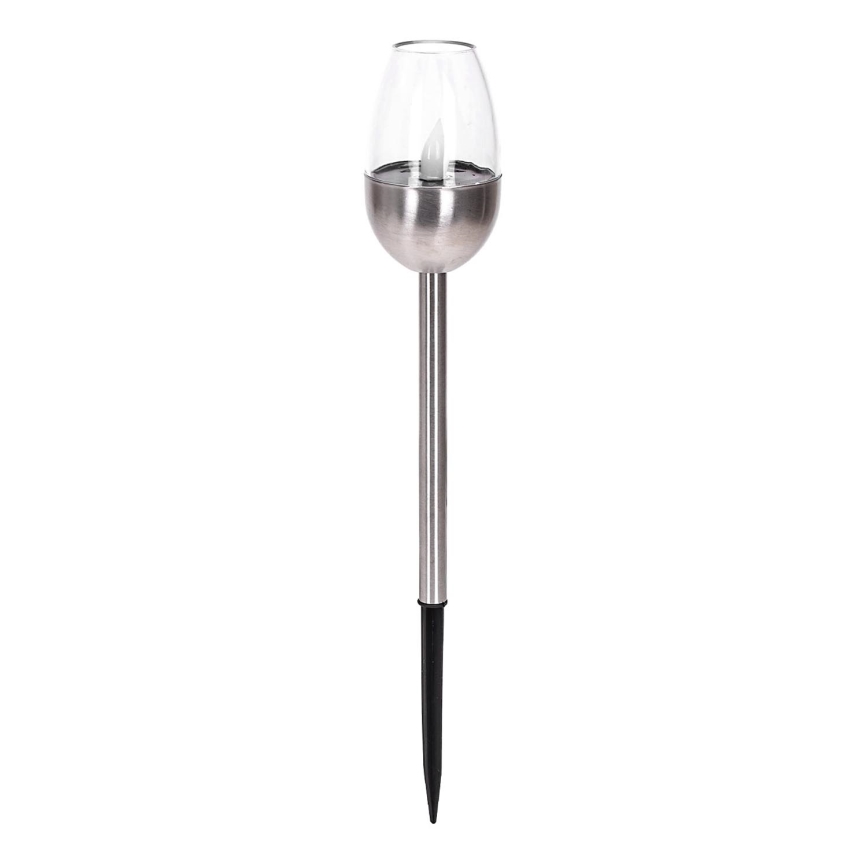 Aigostar - Lampe solaire LED/0,006W/1,2V 38,2cm chrome mat 2700K IP44