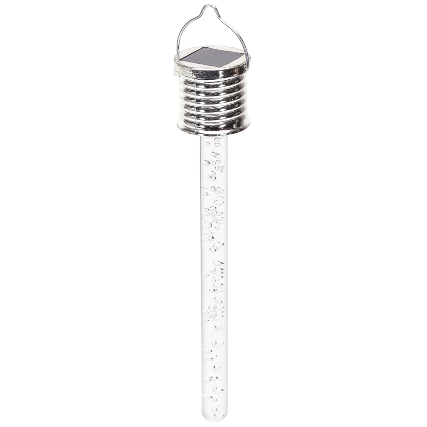 Aigostar - Lampe solaire LED/0,006W/1,2V chrome 2700K IP44 40 mAh