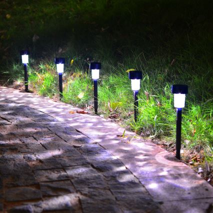 Aigostar - Lampe solaire LED LED/0,06W/2V 32,7 cm 6500K IP44 600 mAh noire