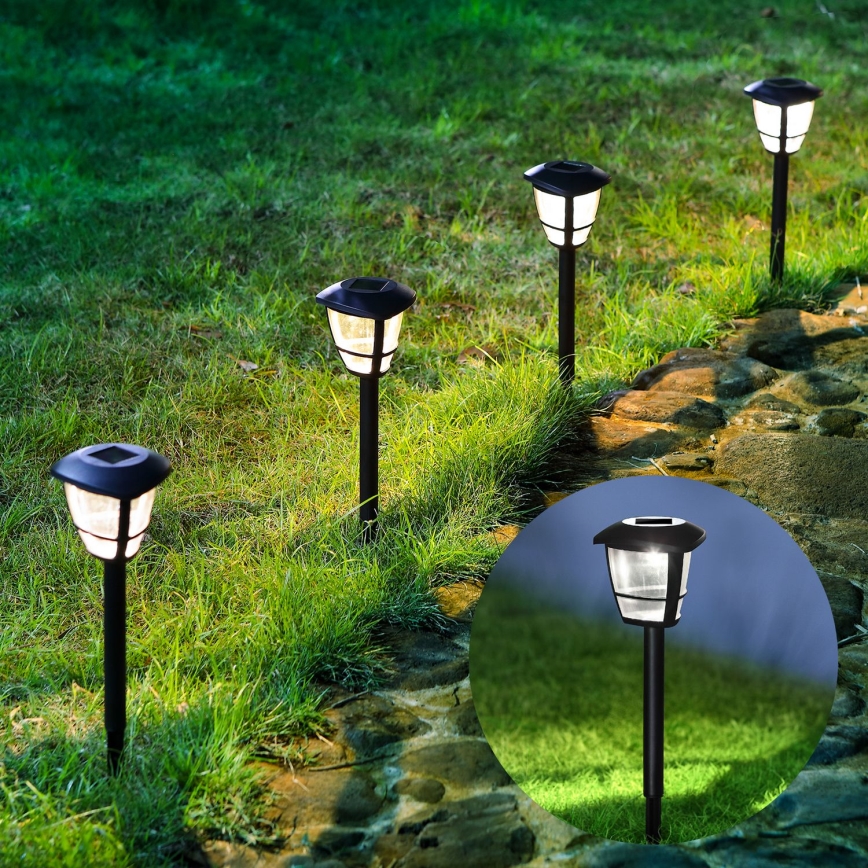 Aigostar - Lampe solaire LED/0,06W/2V 100 mAh 33,8 cm 6500K IP44 noir