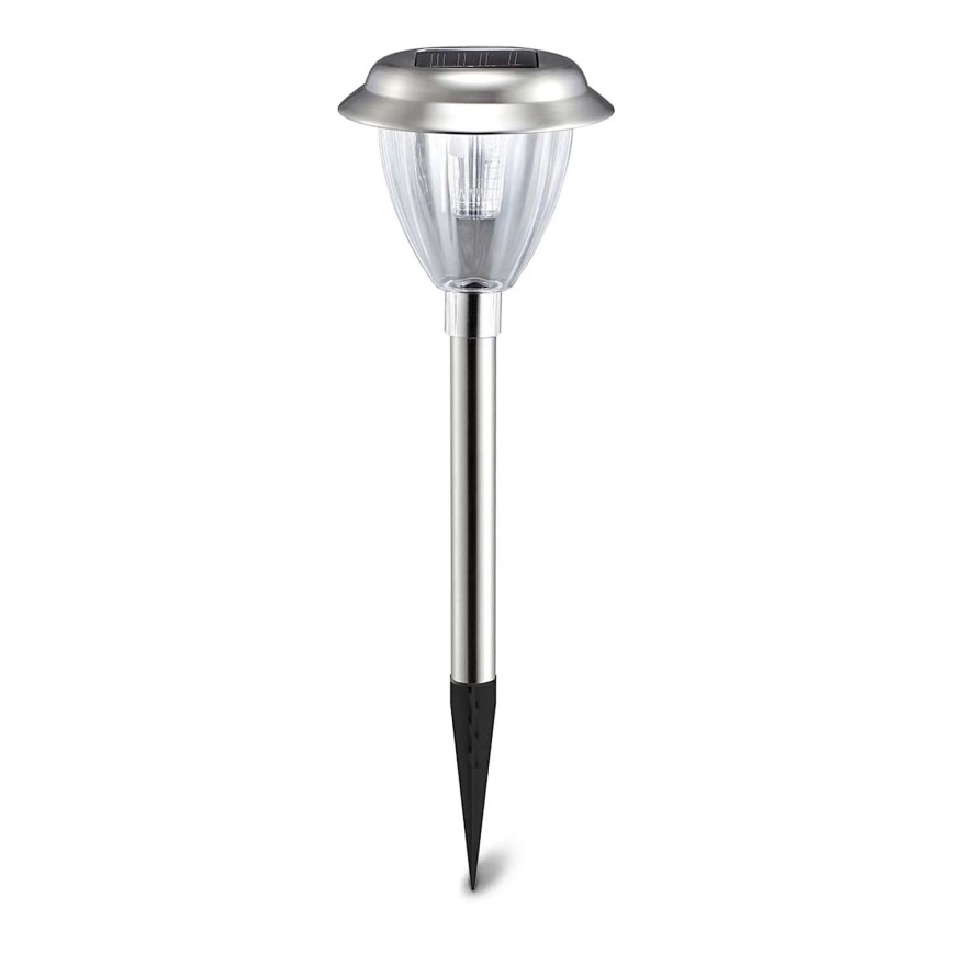 Aigostar - Lampe solaire LED/0,08W/2V 30,4 cm 200 mAh 6500K IP44 chrome mat