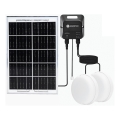 Aigostar - Lampe solaire LED 2xLED/35W/12V 6000 mAh 6500K IP65 Ø 16,8 cm + télécommande